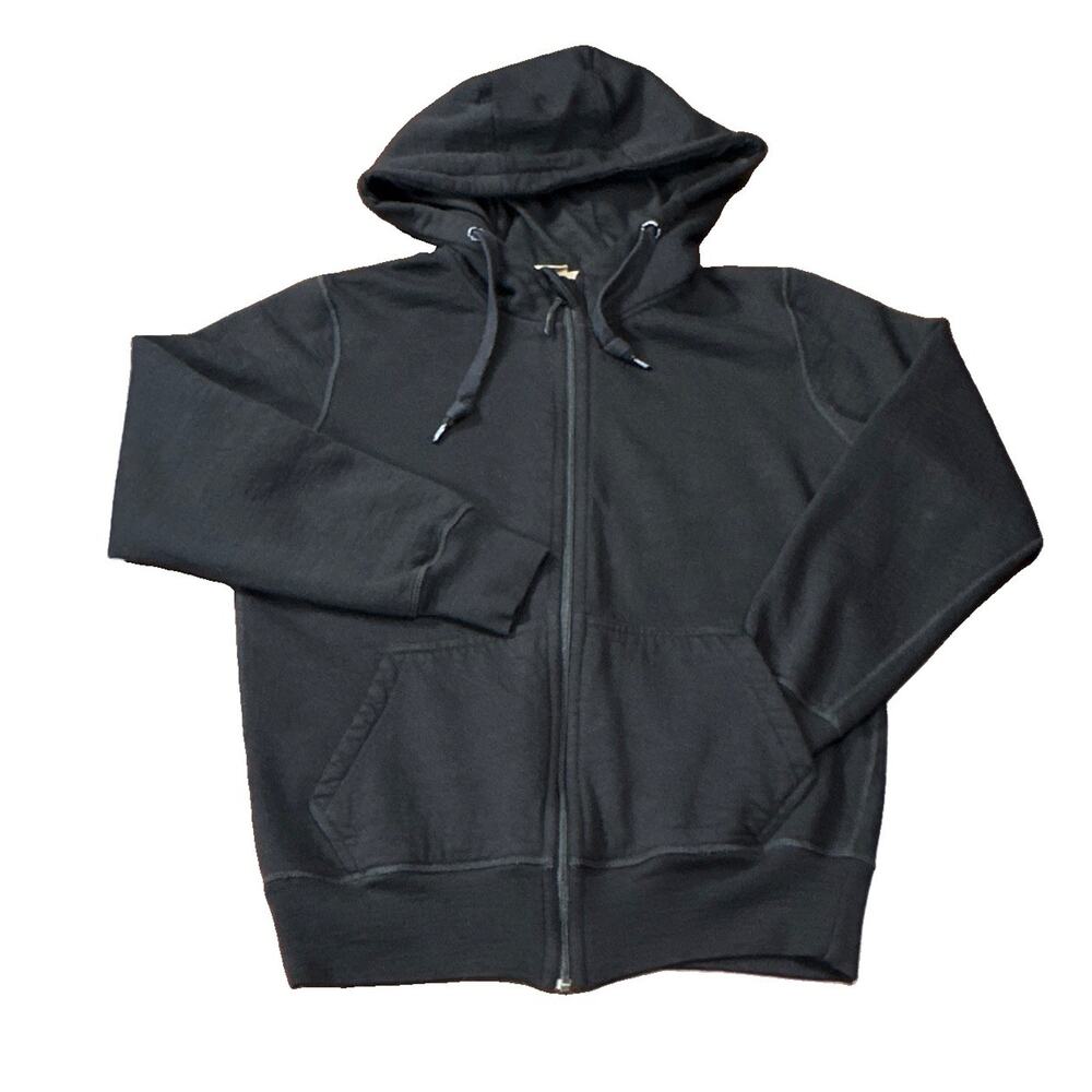 Minus33 Men’s Medium 100% Superfine Merino Wool Full Zip Hoodie Black Thumbholes